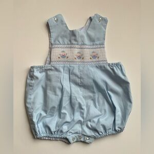 Vintage Blue Baby Romper